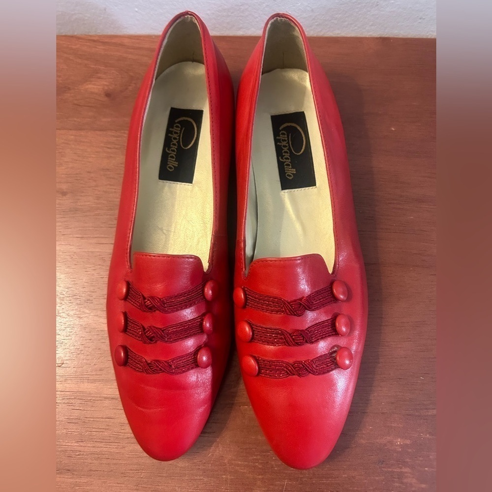 Pappagallo Vintage Women's Red Leather Loafers, Size 8.5